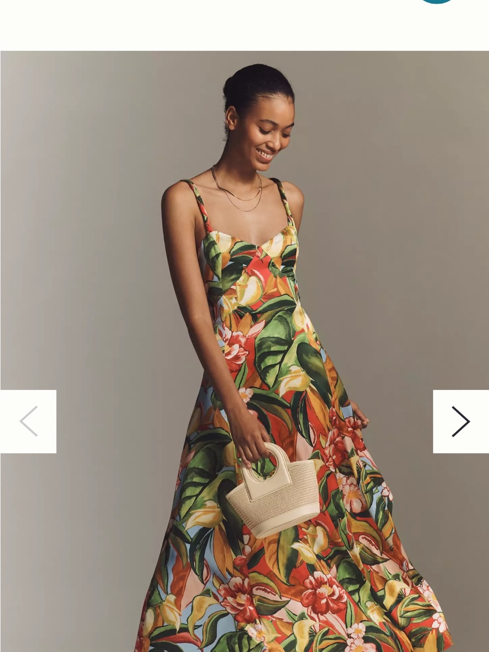 FARM Rio Tropical Floral Maxi Dress in Green, Orange, Yellow, Pink